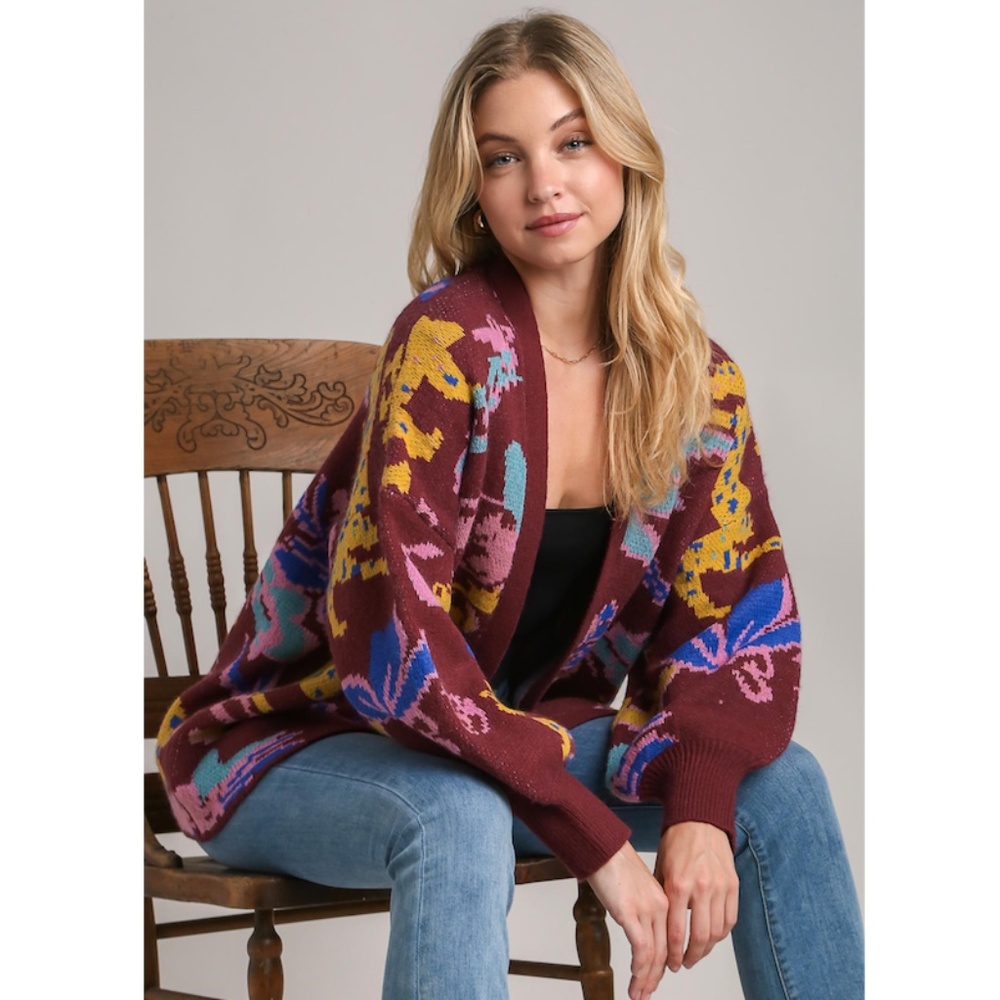 "The Zelda" Umgee Multicolor Patterned Cardigan - image 3